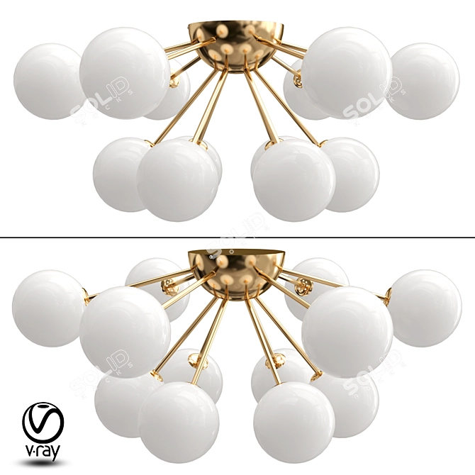 Freya Alexis Ceiling Chandelier - Elegant Lighting Solution 3D model image 1