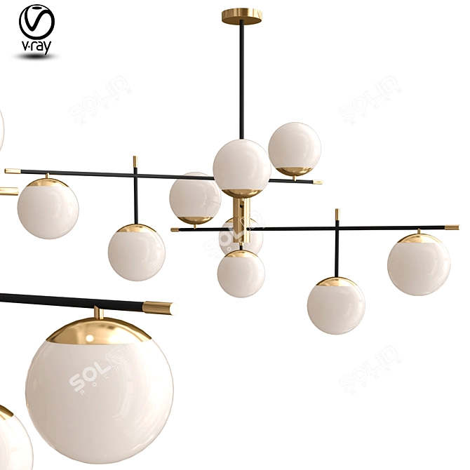 Elegant Nostalgia Pendant Chandelier 3D model image 1