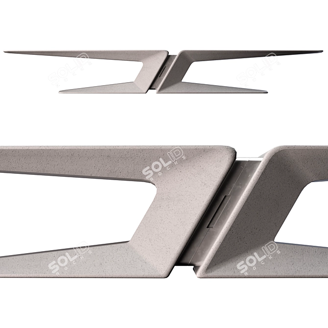 Sleek Concrete Bench: Modern Design 3D model image 3