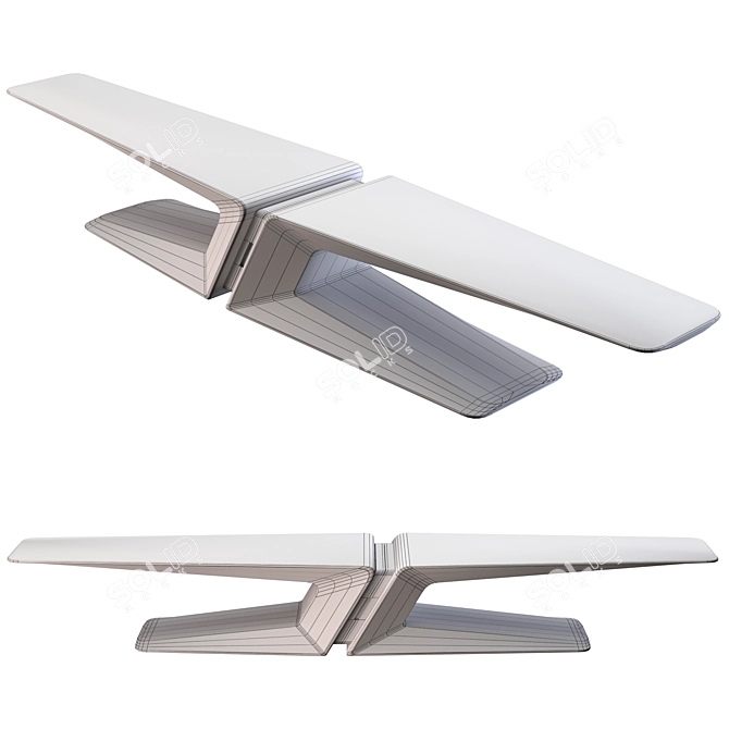 Sleek Concrete Bench: Modern Design 3D model image 4