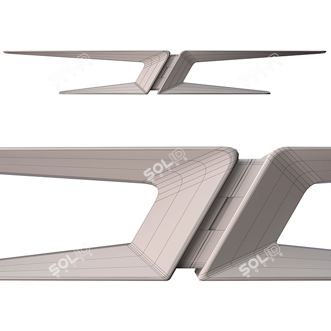 Sleek Concrete Bench: Modern Design 3D model image 5
