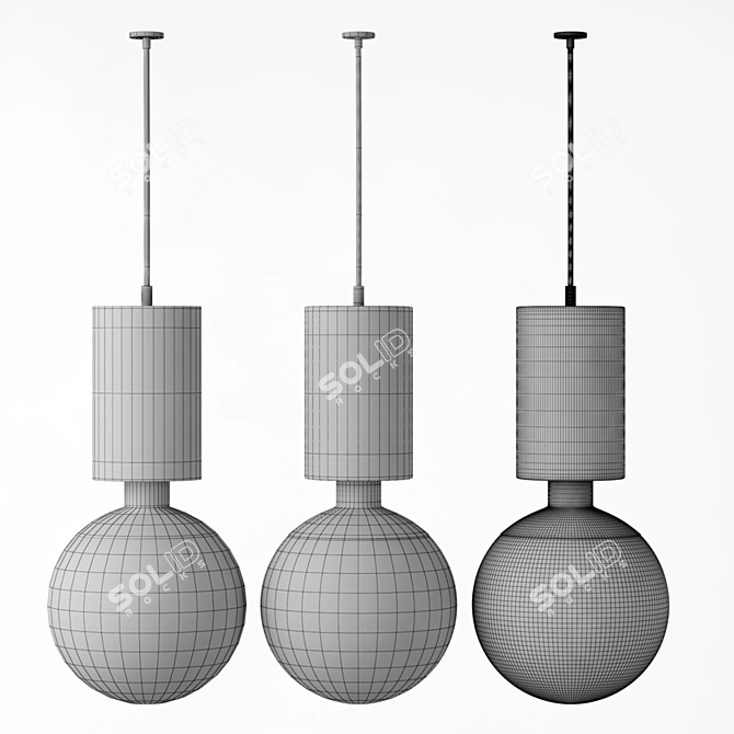 Minimalist Pawn Pendant Lamp 3D model image 3