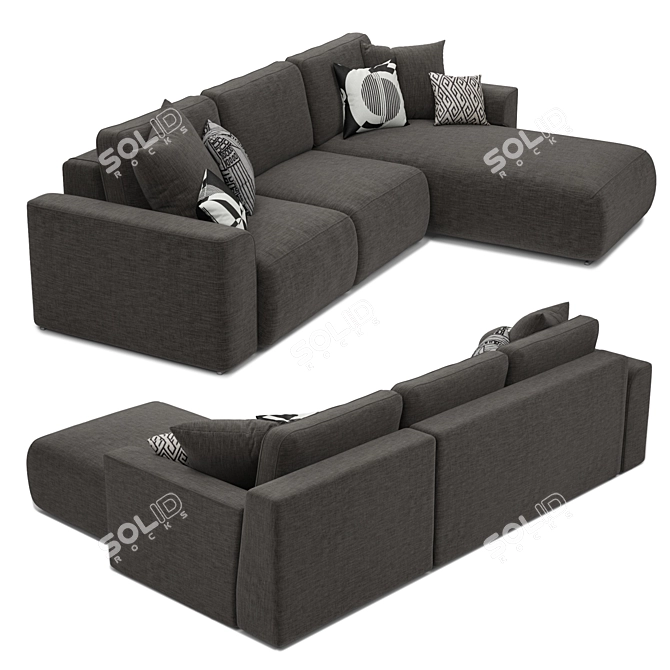 Modern Gusto Corner Sofa - Superb Design & Comfort 3D model image 1