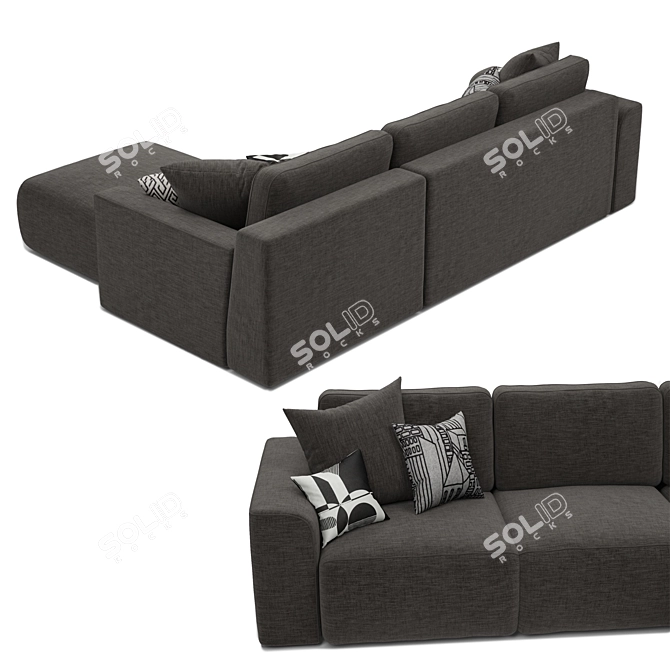 Modern Gusto Corner Sofa - Superb Design & Comfort 3D model image 2