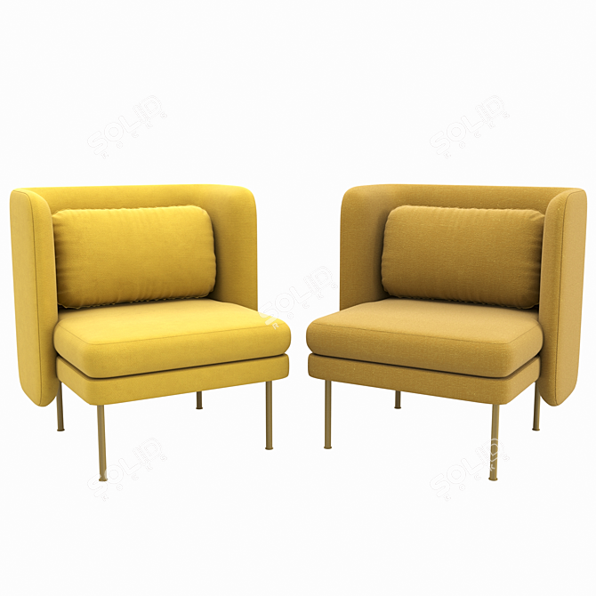 Stylish Bloke Lounge Chair 3D model image 5