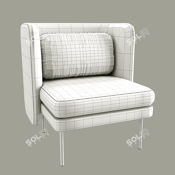 Stylish Bloke Lounge Chair 3D model image 2