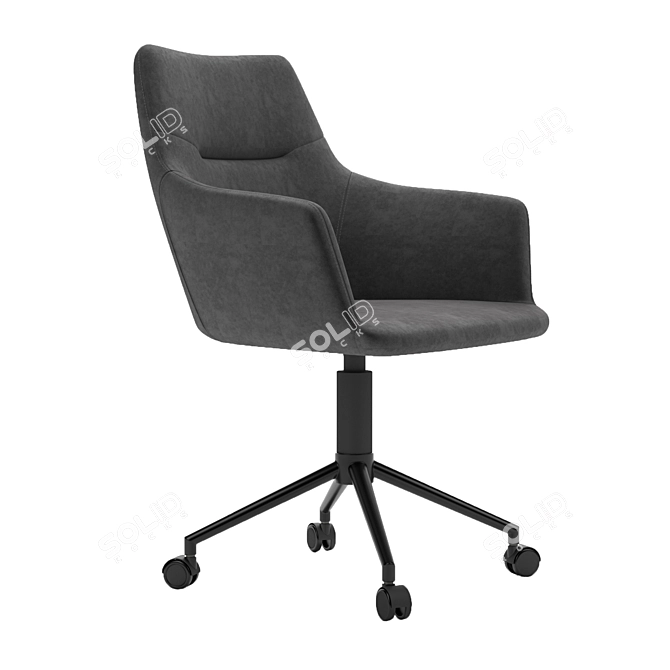 Sleek Gray Office Chair by Oliver Space 3D model image 2