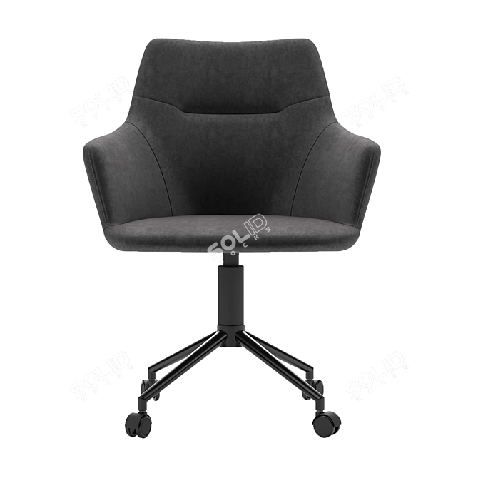 Sleek Gray Office Chair by Oliver Space 3D model image 3