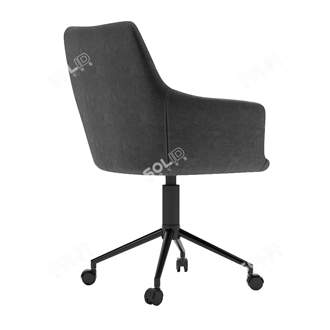 Sleek Gray Office Chair by Oliver Space 3D model image 4