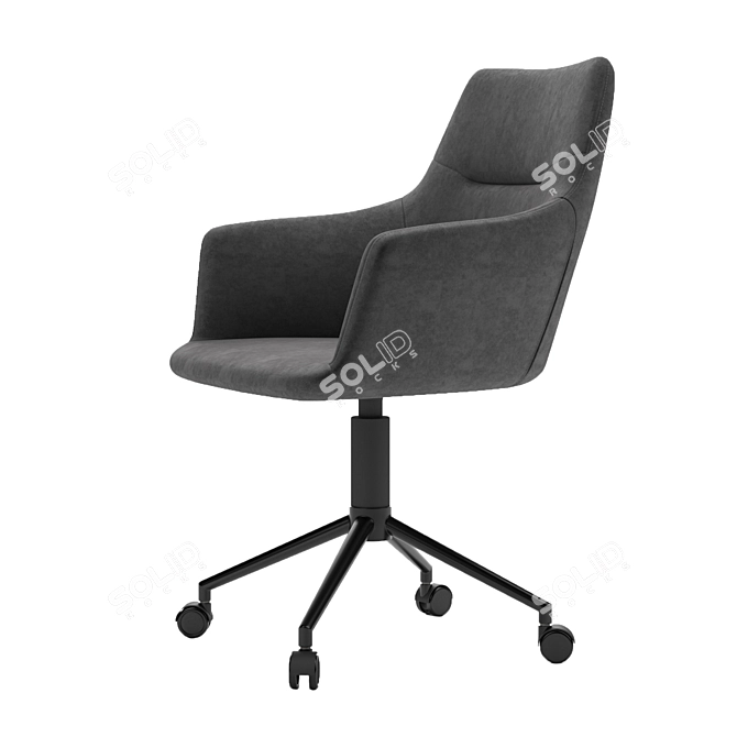 Sleek Gray Office Chair by Oliver Space 3D model image 5
