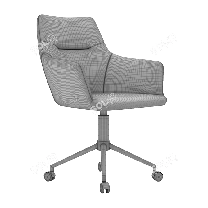 Sleek Gray Office Chair by Oliver Space 3D model image 6