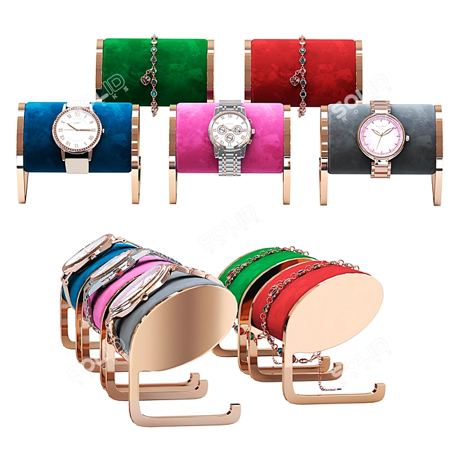 Bracelet & Watch Stand: Stylish Display 3D model image 2