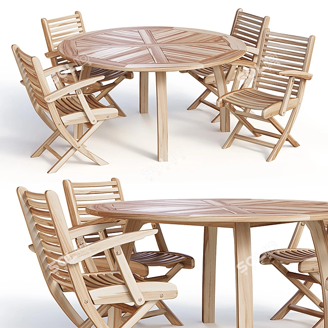 Elegant Modena Dining Set 3D model image 1