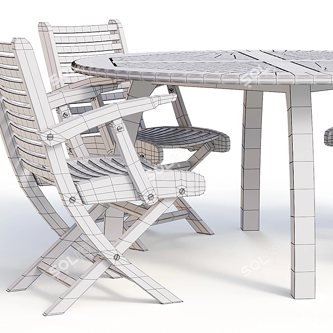 Elegant Modena Dining Set 3D model image 5