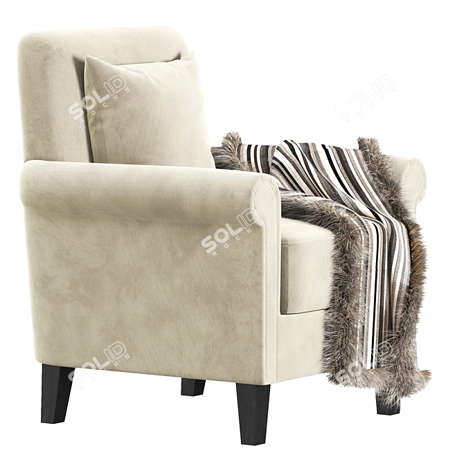 Sleek McGuire Arm Chair 3D model image 2