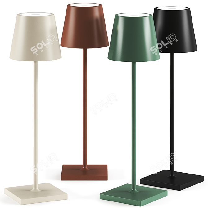 Elegant Portable Poldina Pro Table Lamp 3D model image 1