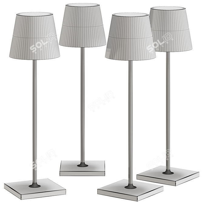 Elegant Portable Poldina Pro Table Lamp 3D model image 2