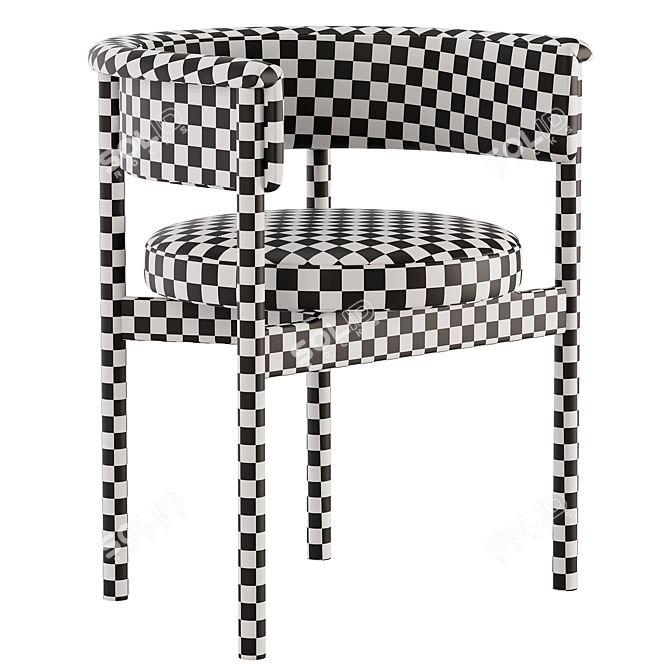 Elegant Millimeter Dining Chair 3D model image 2