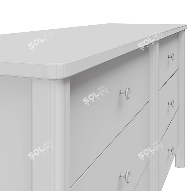 Modern Gray Wooden Chest of Drawers 3D model image 6