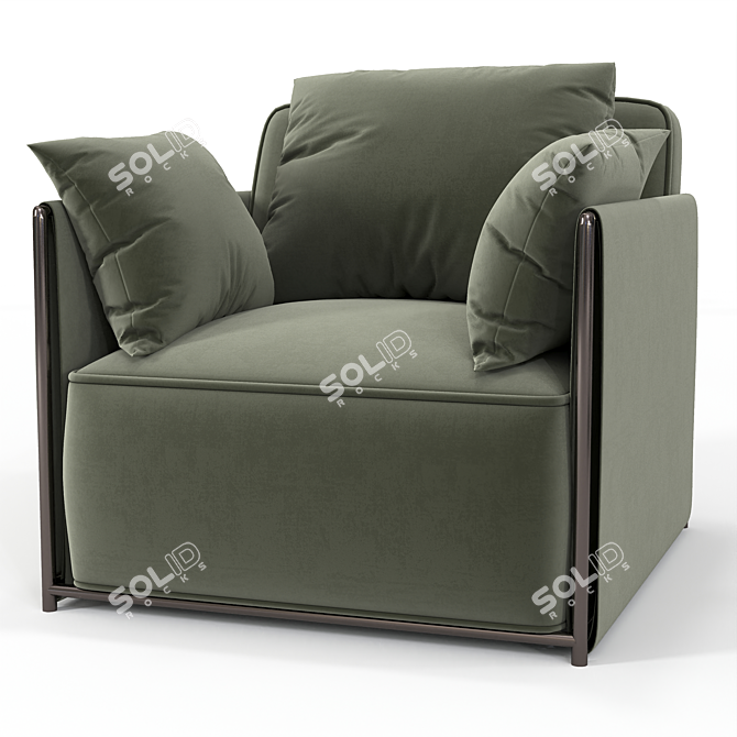 DODO | Velvet Armchair: Modern Elegance 3D model image 2