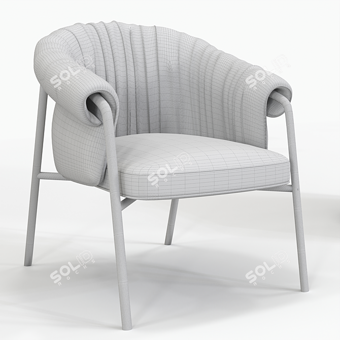 Luxury Velvet Armchair with Stunning Design 3D model image 3