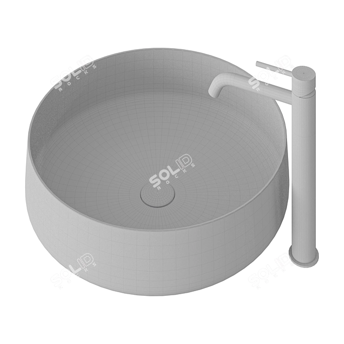 Cognac Round ArtCeram Set | Overhead Sink 3D model image 4