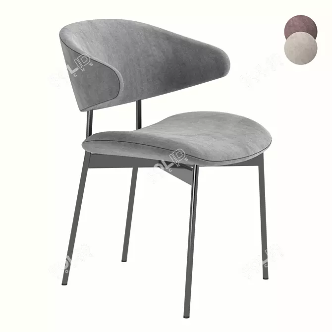 Elegant Luz Dining Chair 3D model image 3