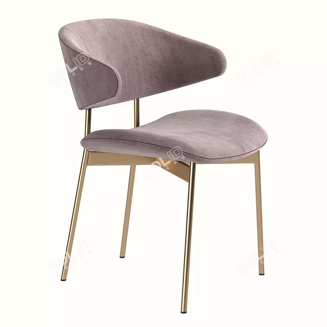 Elegant Luz Dining Chair 3D model image 4