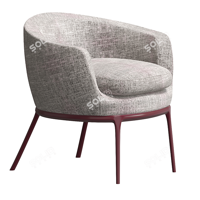 Stylish Maxalto Caratos Armchair 3D model image 1