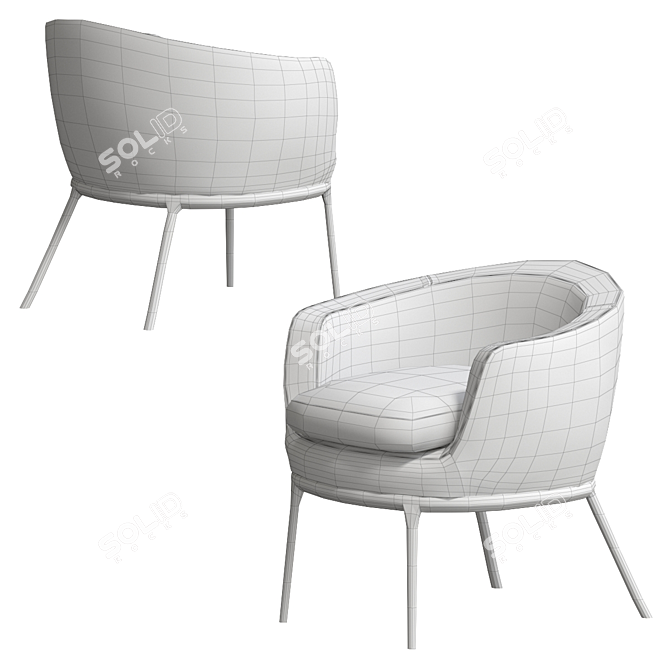 Stylish Maxalto Caratos Armchair 3D model image 5