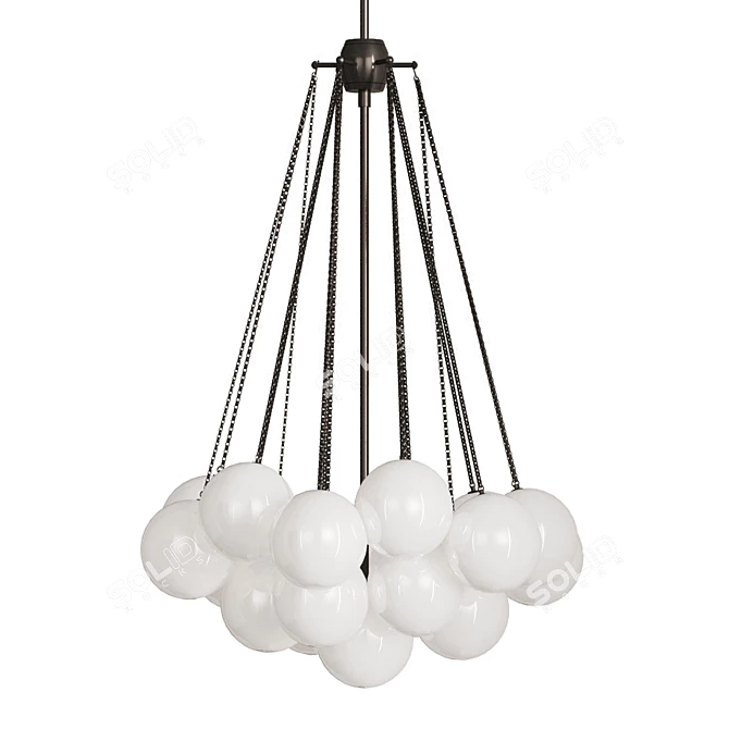 Golden Globe Pendant Chandelier 3D model image 4