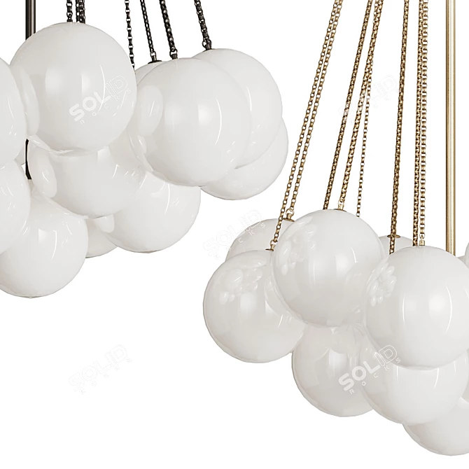 Golden Globe Pendant Chandelier 3D model image 5