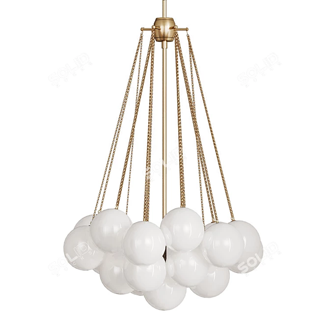 Golden Globe Pendant Chandelier 3D model image 9