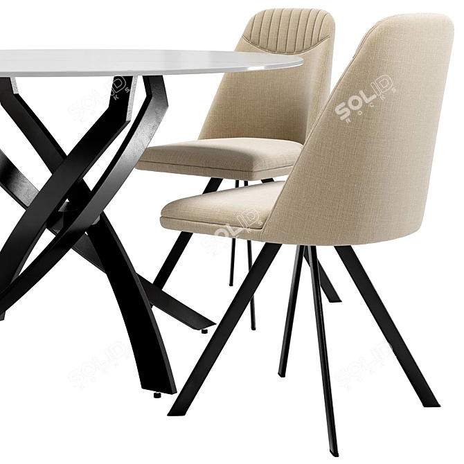 Modern Dining Set: Elsi Chair and Gabriel Table 3D model image 3