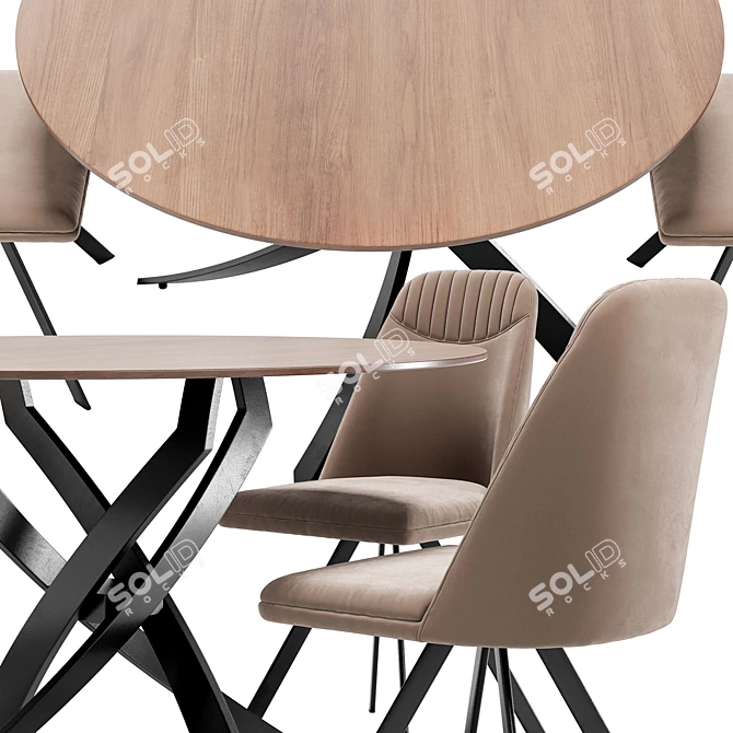 Modern Dining Set: Elsi Chair and Gabriel Table 3D model image 4