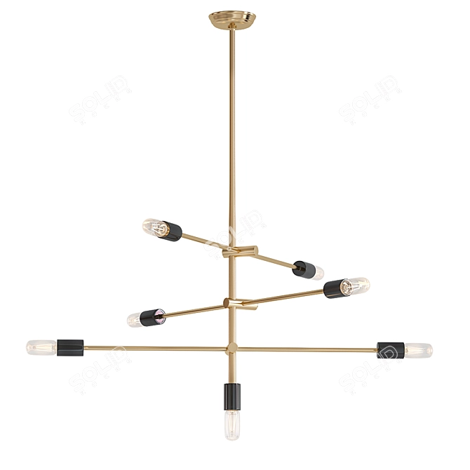 Elegant Brass Pendant Lighting 3D model image 1