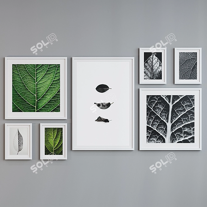 Modern Leaf Picture Frame Set 3D model image 4