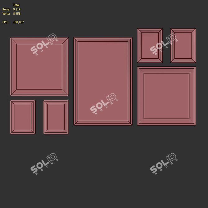 Modern Leaf Picture Frame Set 3D model image 7