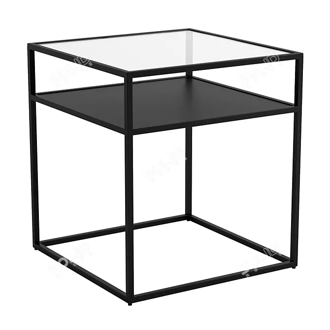 Sleek Glass Top Duran End Table 3D model image 1