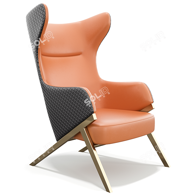 Scandinavian Light Fabric Luxury Chair 3D model image 1