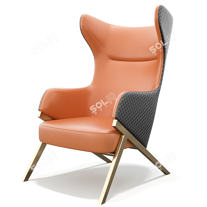 Scandinavian Light Fabric Luxury Chair 3D model image 2