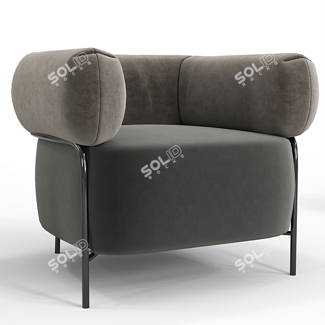 QUADROTTA Leather Armchair | Modern Elegance 3D model image 1