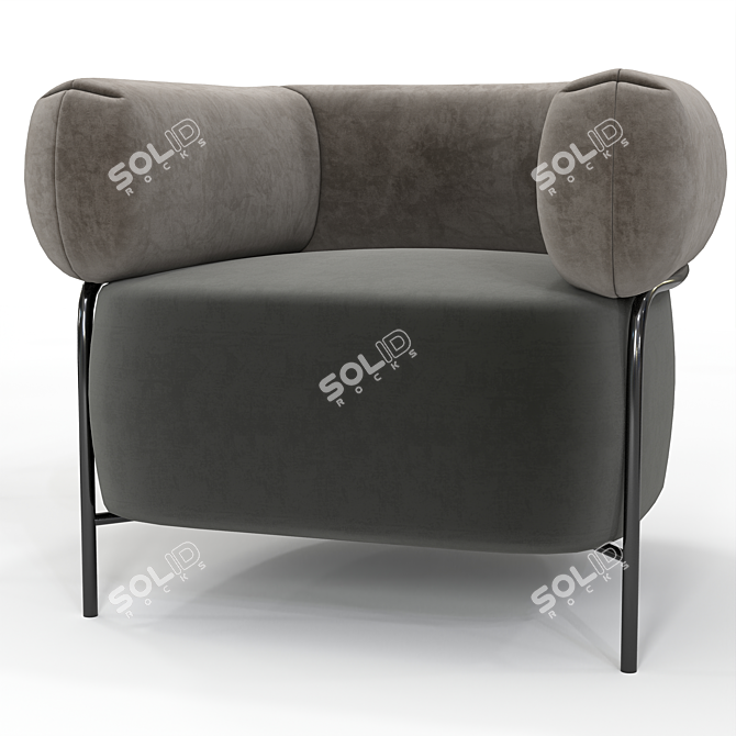 QUADROTTA Leather Armchair | Modern Elegance 3D model image 2