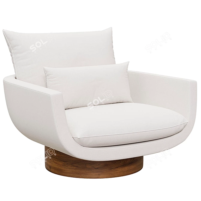 Yabu Pushelberg Rua Ipanema Chair: Textured Wool Elegance 3D model image 1