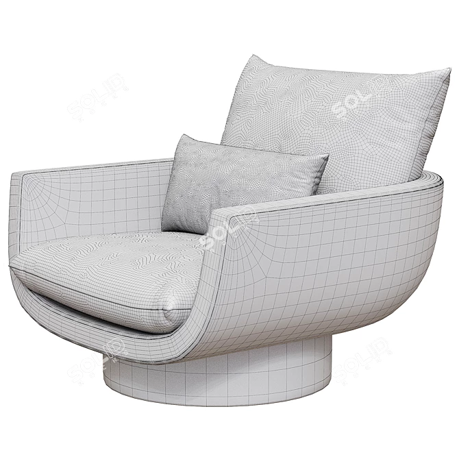 Yabu Pushelberg Rua Ipanema Chair: Textured Wool Elegance 3D model image 5