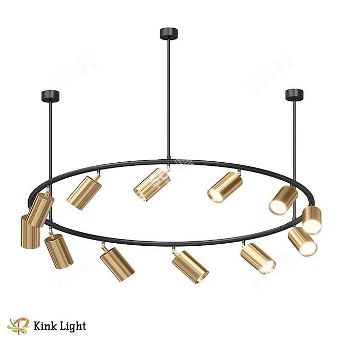 Industrial Loft Chandelier Kaiko 07615 3D model image 1