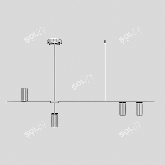 Ria Black Metal Loft Hanger 3D model image 2