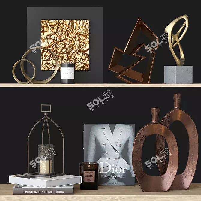 Elegant Home Decor Set 3D model image 1