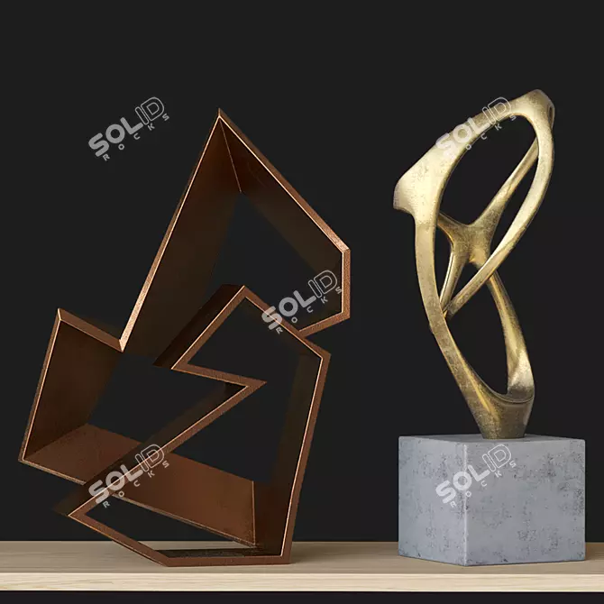 Elegant Home Decor Set 3D model image 5