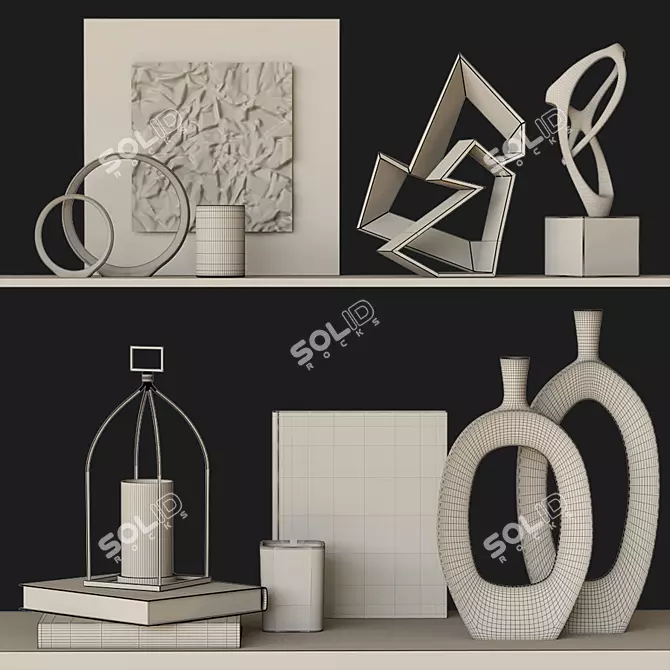 Elegant Home Decor Set 3D model image 6